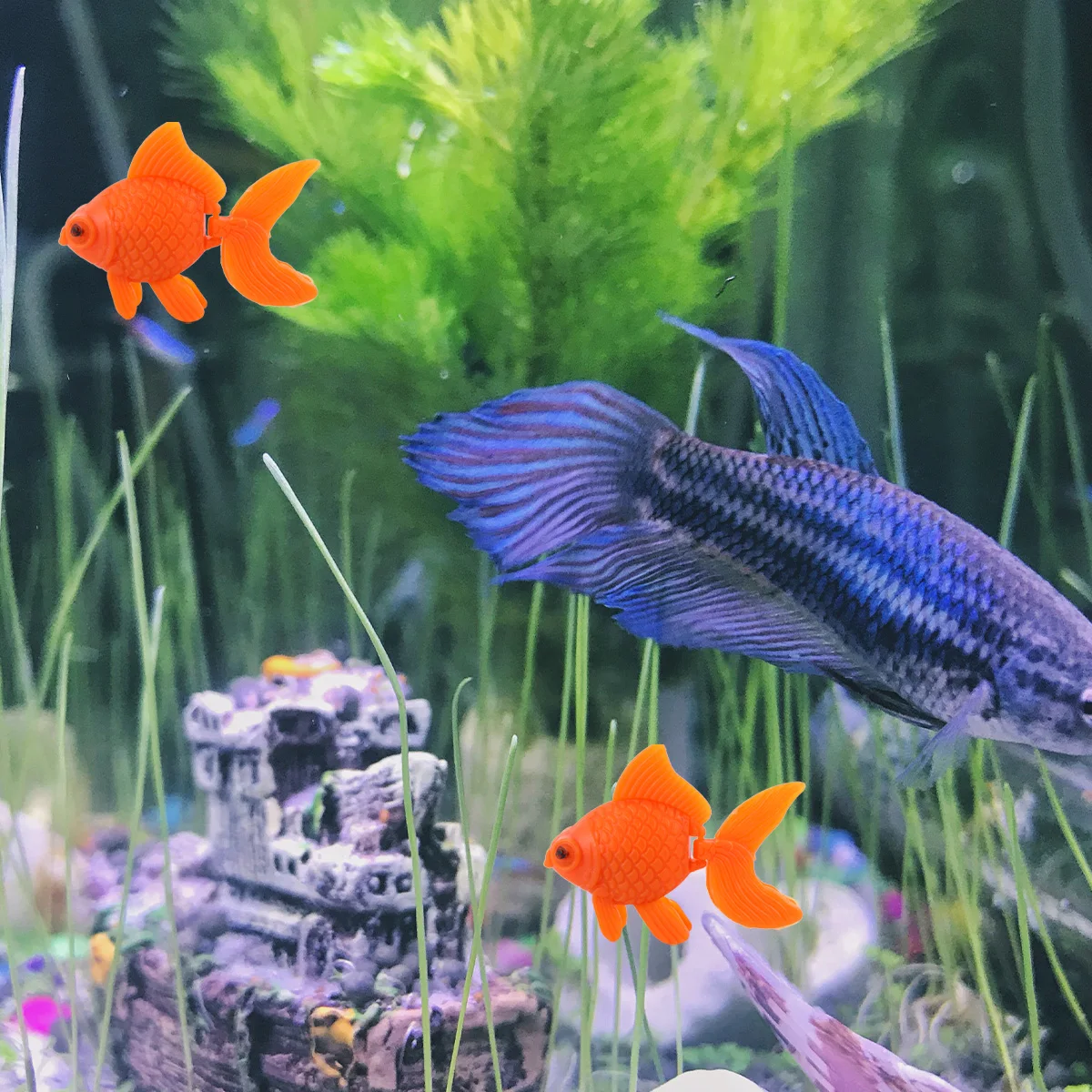 

10Pcs Aquarium Plastic Goldfish Realistic Appearance Fake Tropical Fish for Fish Tank Decoration Ornament Goldfish Ornament