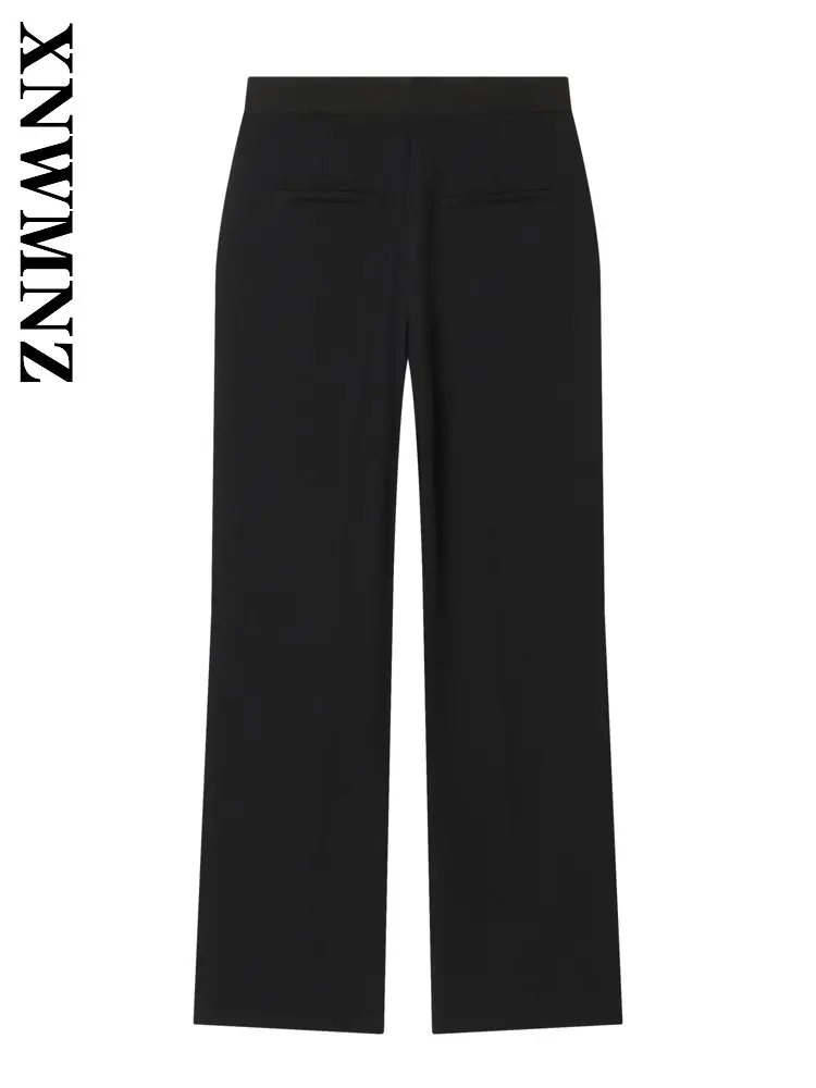 XNWMNZ 2026 Summer Woman's Party Casual Elastic band long Long Pants Commuting Simple Lady Fashion Thin Slim High Waist Pockets
