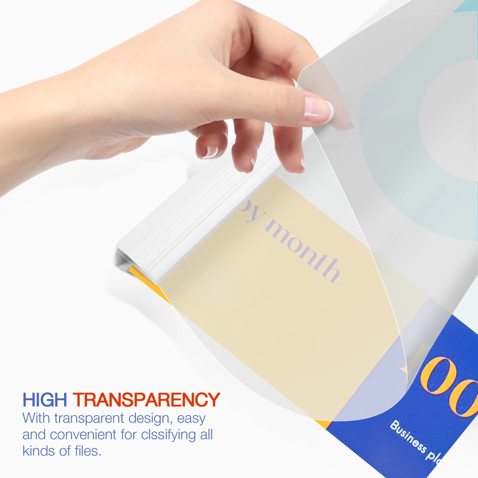 

10 Pcs Plastic Folders Document Organizer Binder Documents Students File with Rod Pumping Use