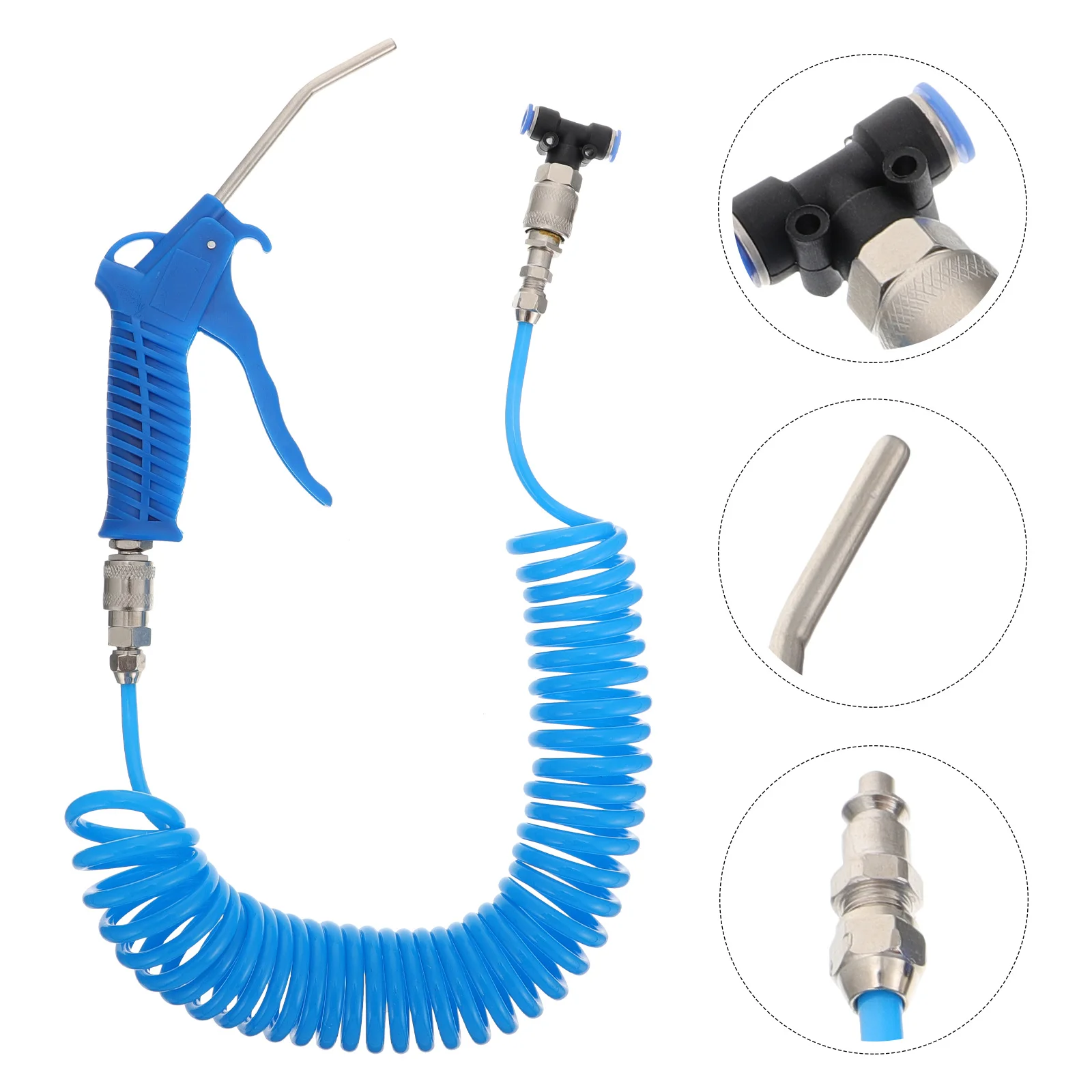 

1 Set Air Blower Coiled Hose Dust Blow Equipment Strong Blowing Low Consumption Air Duster Tool For Machinery Cleaning Cooling