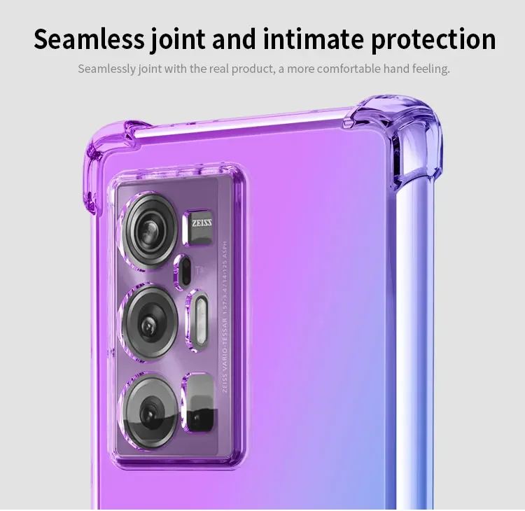 Case for Vivo X70 Pro Plus X60 Pro X50 X30 V27 Pro Vivo S15E Clear Cute Gradient Slim Anti Scratch Flexible TPU Shockproof Cover