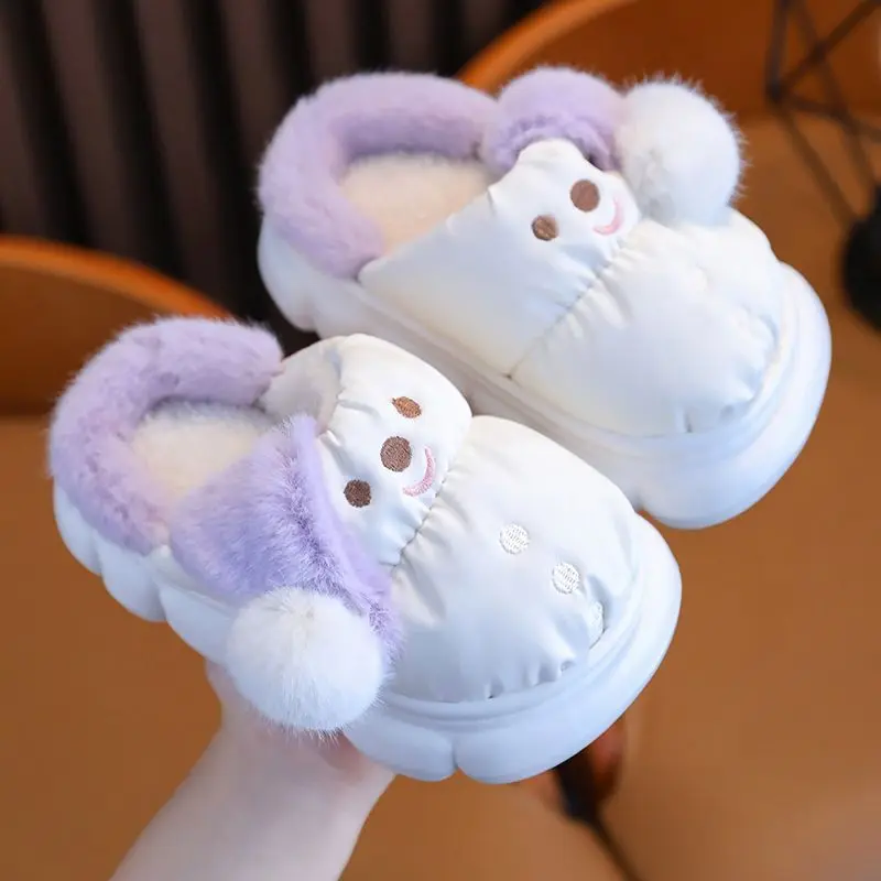

Children's Winter Cotton Slippers Non Slip Waterproof Thickened Indoor Outdoor Warmth Comfortable Cute Design Girls Slippers