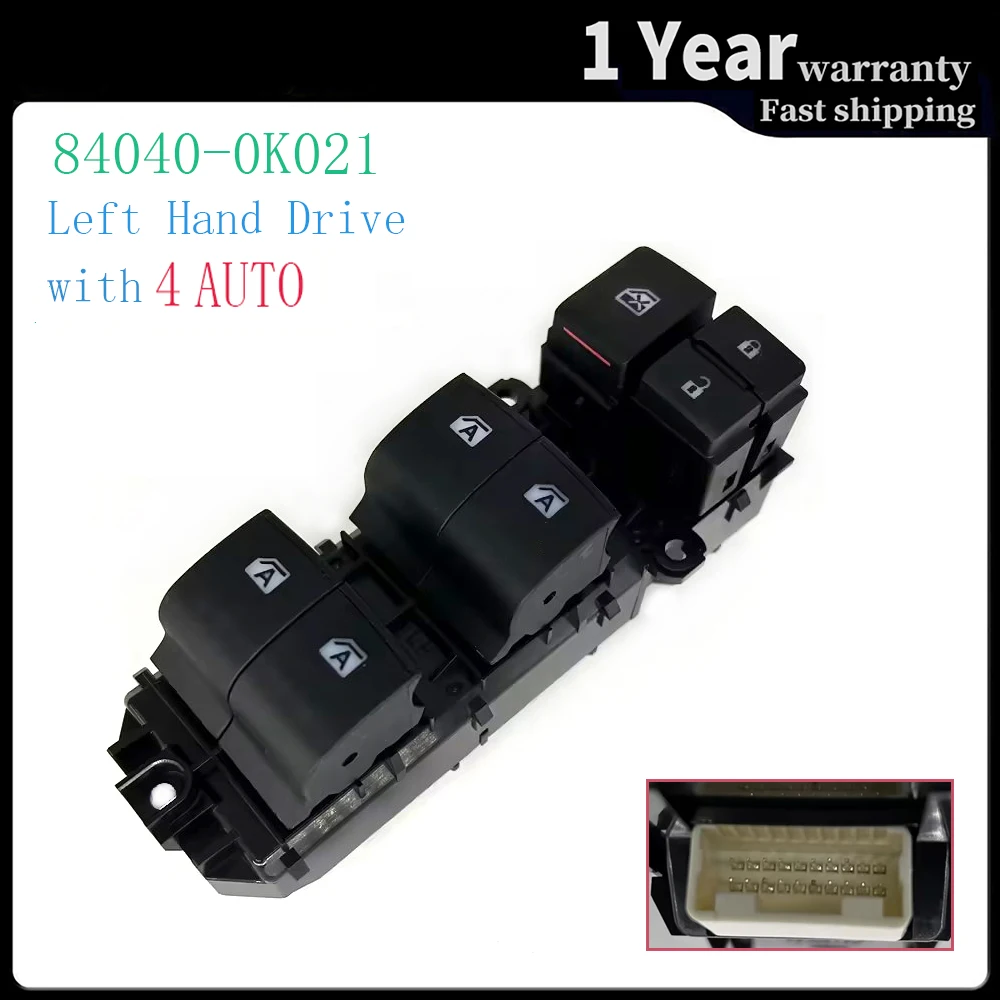 Left Hand Drive Electric Window Switch Button for Toyota Fortuner Hilux 4Runner Truck Innova Kijang ZACE 84040-0K021 840400K021