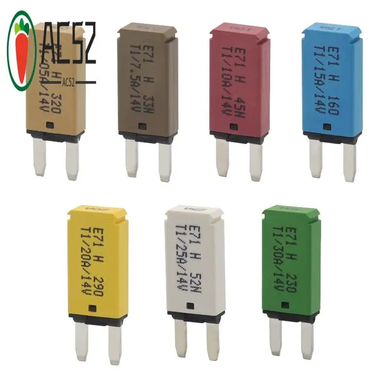 AC52-E7 Fuse Holder Automatic Reset Fuse Set For Marine Boat RV Truck Vehicle 5A 7.5A 10A 15A 20A 25A 30A