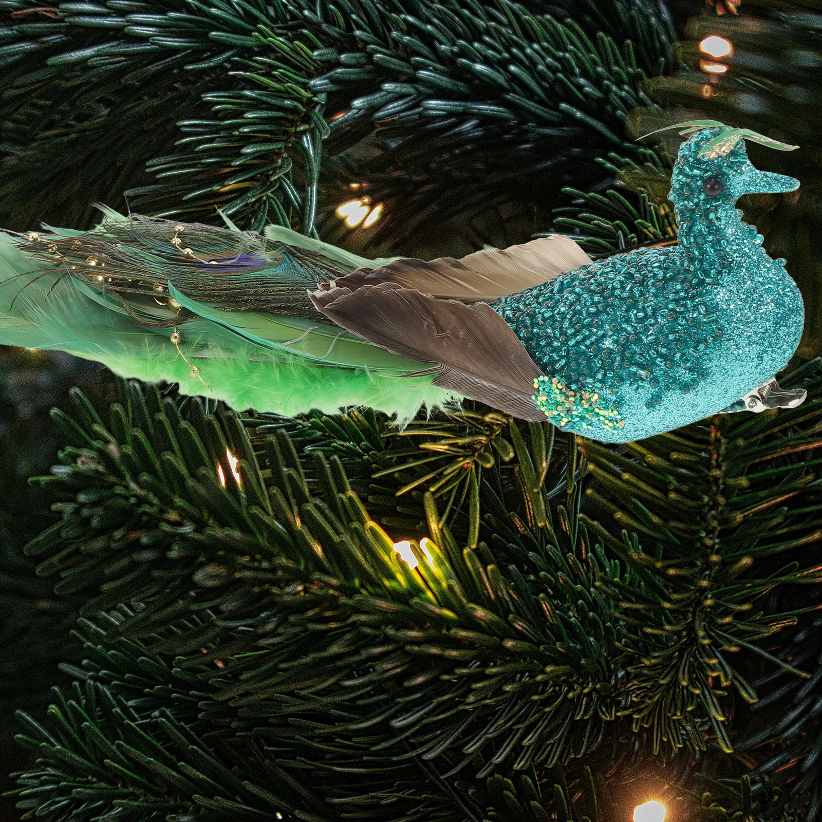 

Christmas Peacock Decoration Artificial Birds for Figurines Home Accessories Ornaments Indoor Iron Wire Tree Decorations