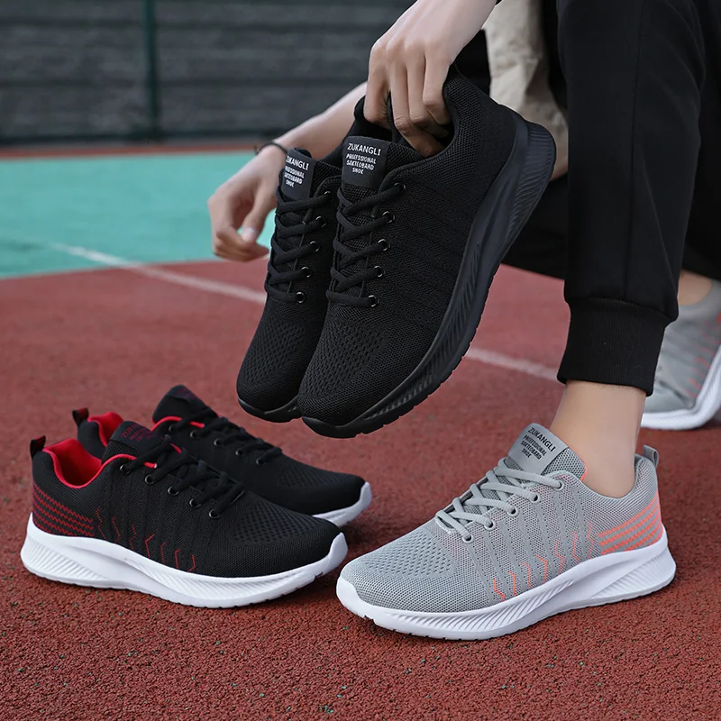 

Sneakers Men 2023 Fashion Sports Black Man's Shoes Outdoor Thick Sole Breathable Mesh Casual Shoes Sneakers Man Running 38-45
