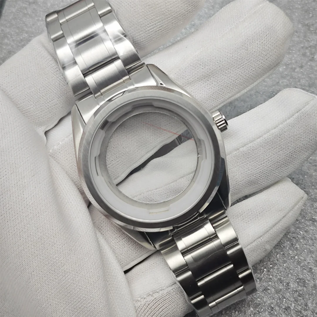 NH35 Case GS Case Set Premium Watch Hands 39.5mm Diving Case White Birch Wood Texture Dial Polished High-quality Hands