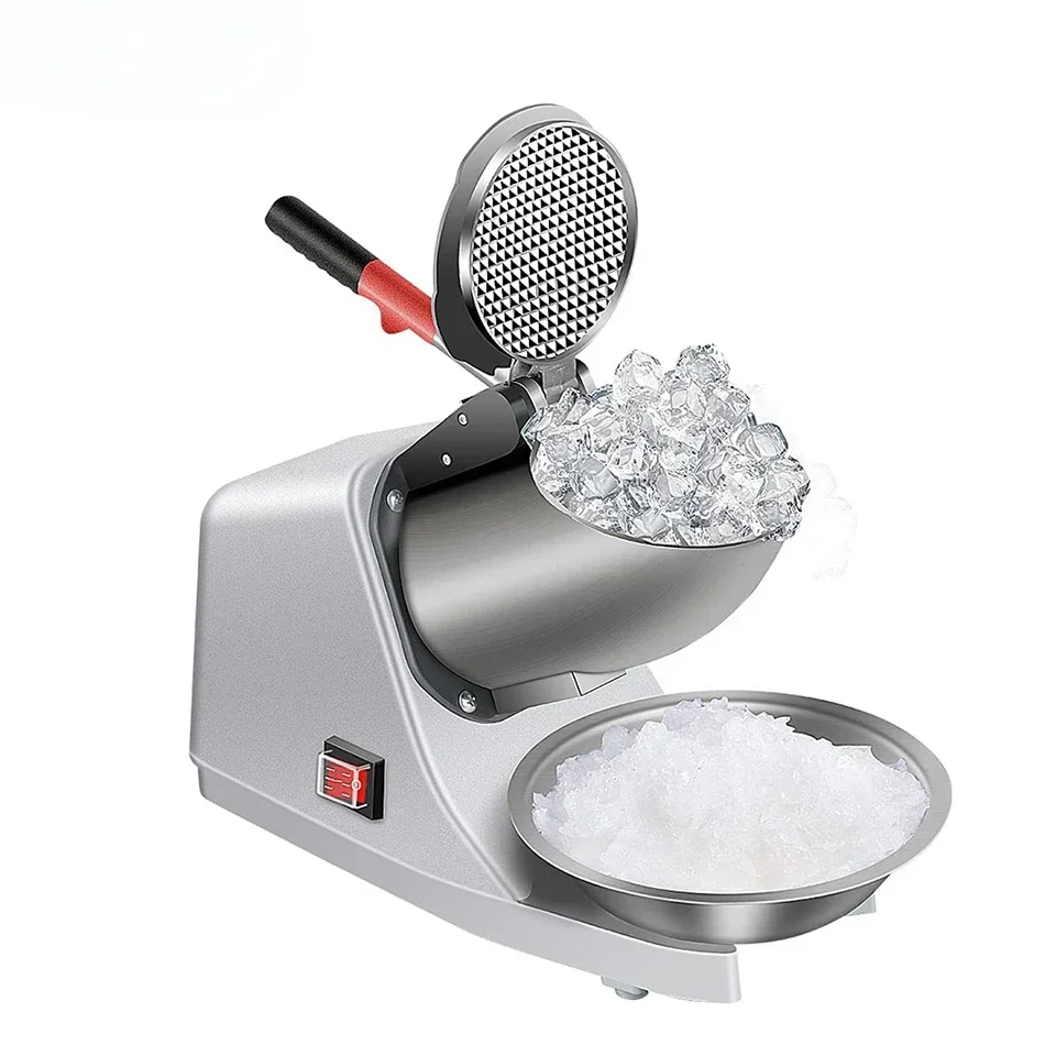 

Ice Shaver Prevent Splash Electric Two Blades Stainless Steel Shaved Ice Machine Commercial Ice Crushers