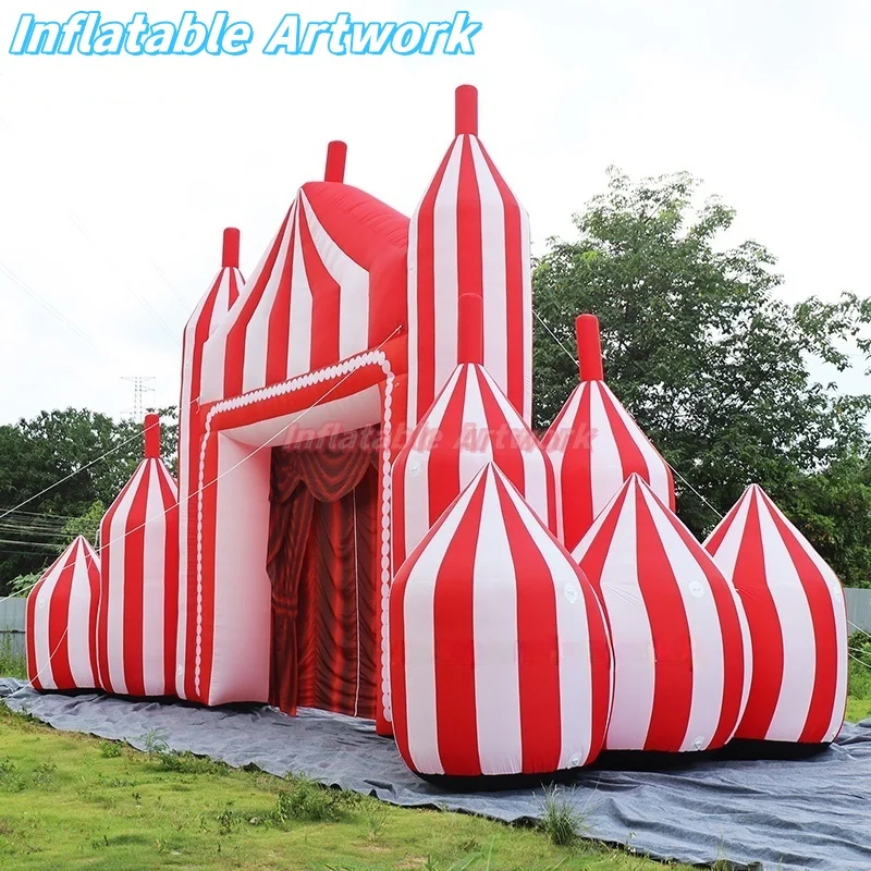 Bespoke Huge Inflatable Circus Theme Backdrop Design for Grand Reception Stage Decoration Toy