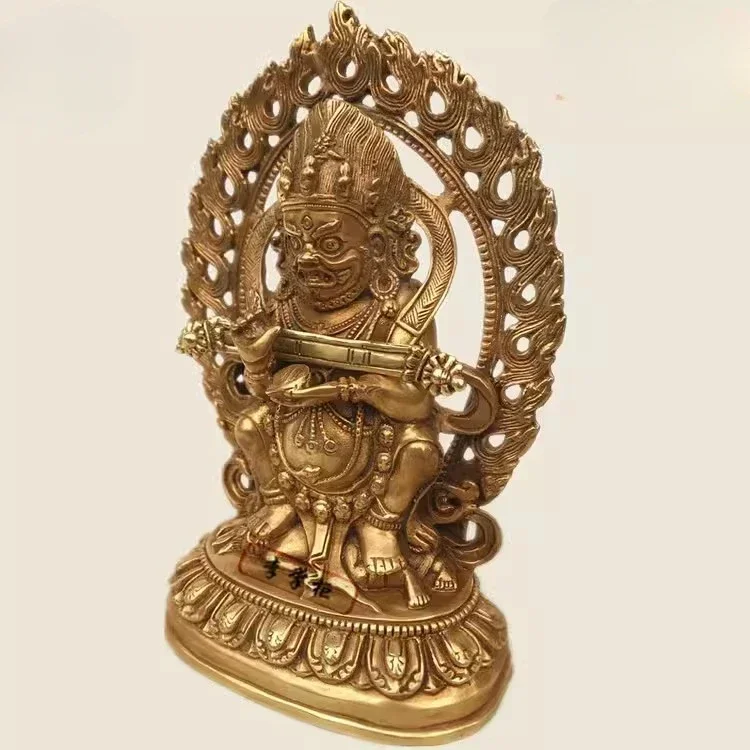 17cm Tantric Buddha Statue Brass Two Armed Mahagala Buddha Statue