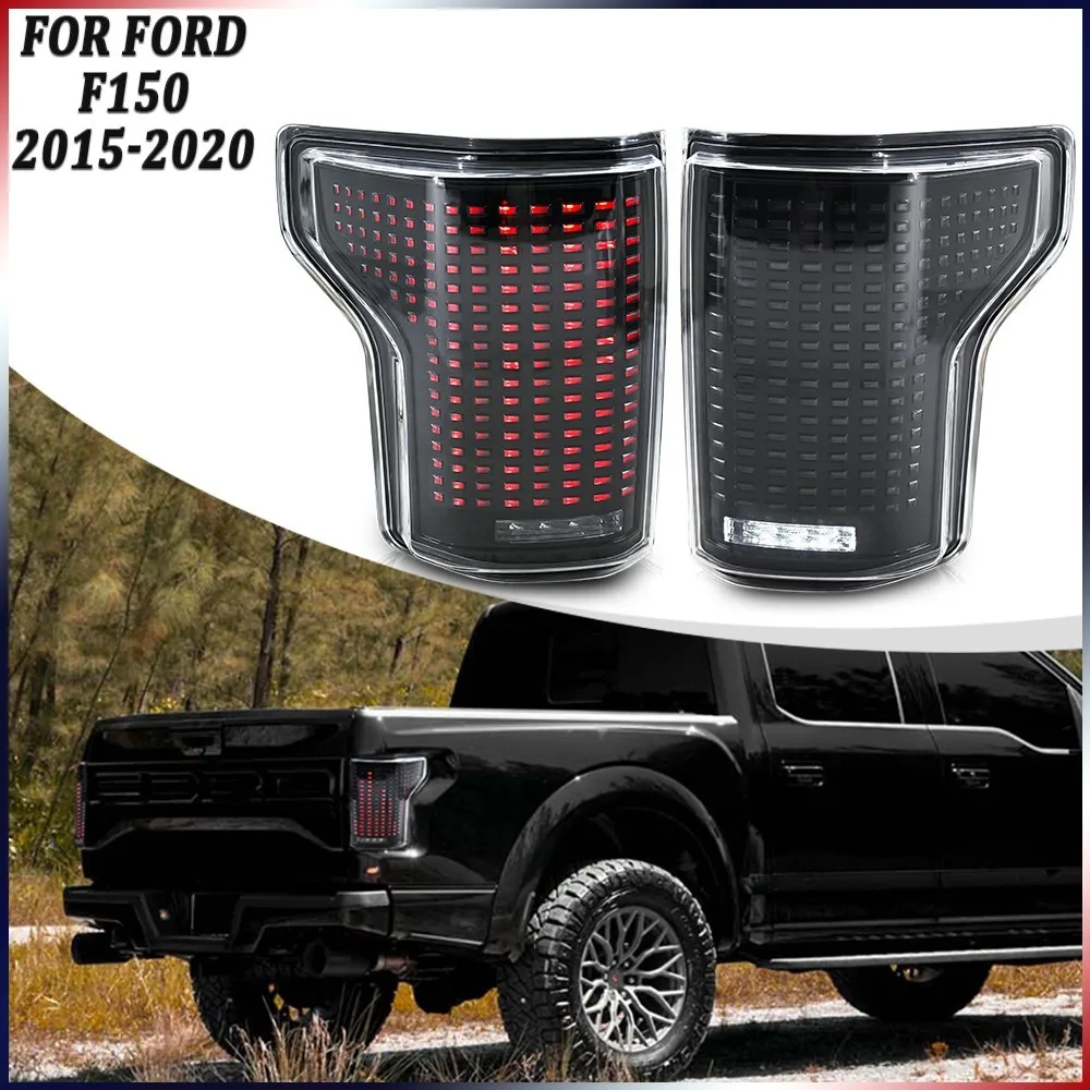 

1Pair LED Clear Tail Lights Accessories For Ford F-150 Pickup 2015-2020 Rear Trunk Lamps Assembly Plug and Play