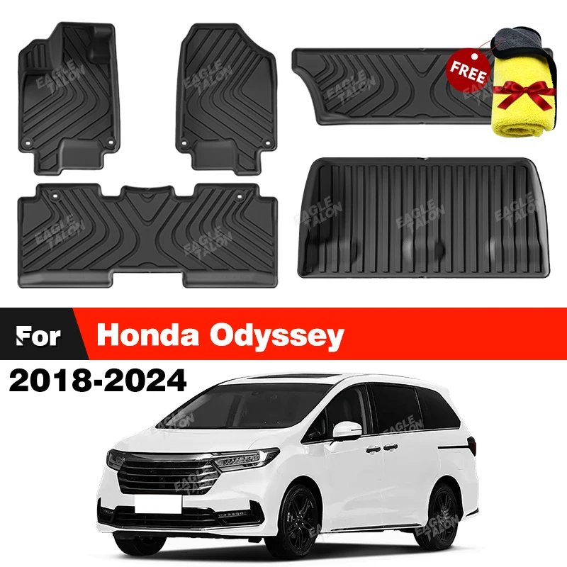 

Для Honda Odyssey 2024-2018 2023 2022 2021 2020 всепогодный напольный коврик из ТПЭ, коврик в багажник, ковер, автомобильные аксессуары для интерьера