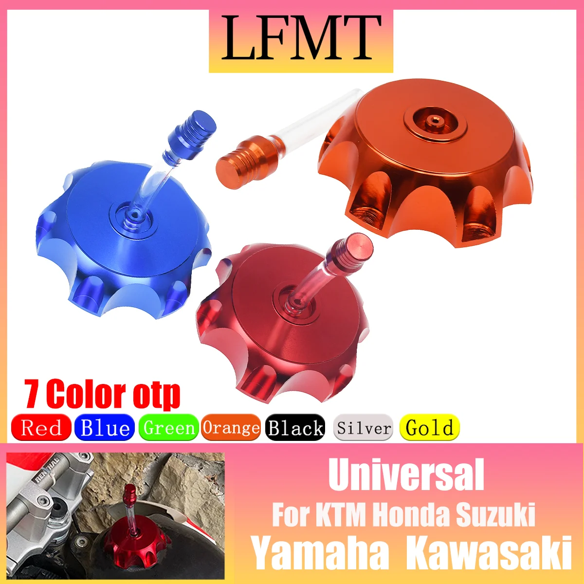 

Motorcycle CNC 50mm Gas Fuel Tank Cap Breather Vent Motocross ATV Dirt Bike For Yamaha Kawasaki Honda KTM Suzuki Universal Parts