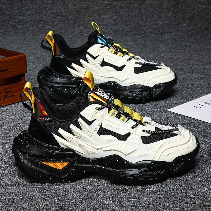 

Новинка 2024, летняя модная мужская спортивная обувь, кроссовки с дышащей сеткой, повседневная студенческая обувь в корейском стиле, удобная мужская обувь с лифтом