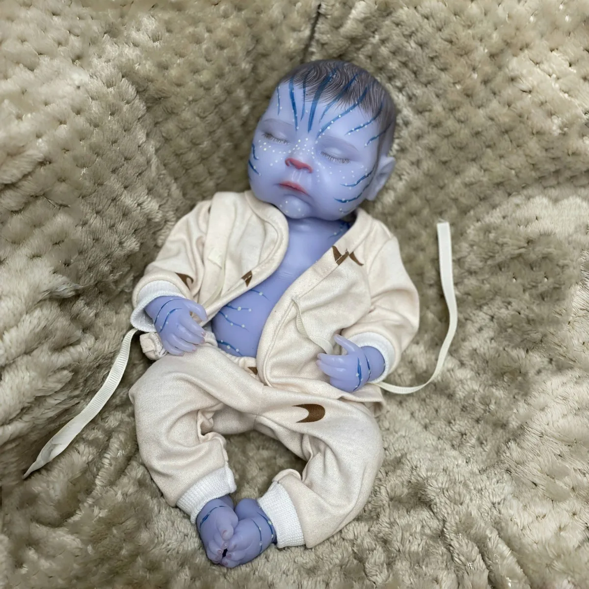 13 Zoll solide Silikon Reborn Puppe Avatar geformt mit leuchtender Haut voller Silikon Reborn Baby Mädchen Sammlerstück Spielzeug für Kinder
