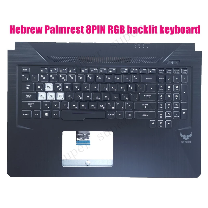 SSS+ Israel Hebrew Palmrest 8PIN RGB backlit keyboard for ASUS FX705G FX705D