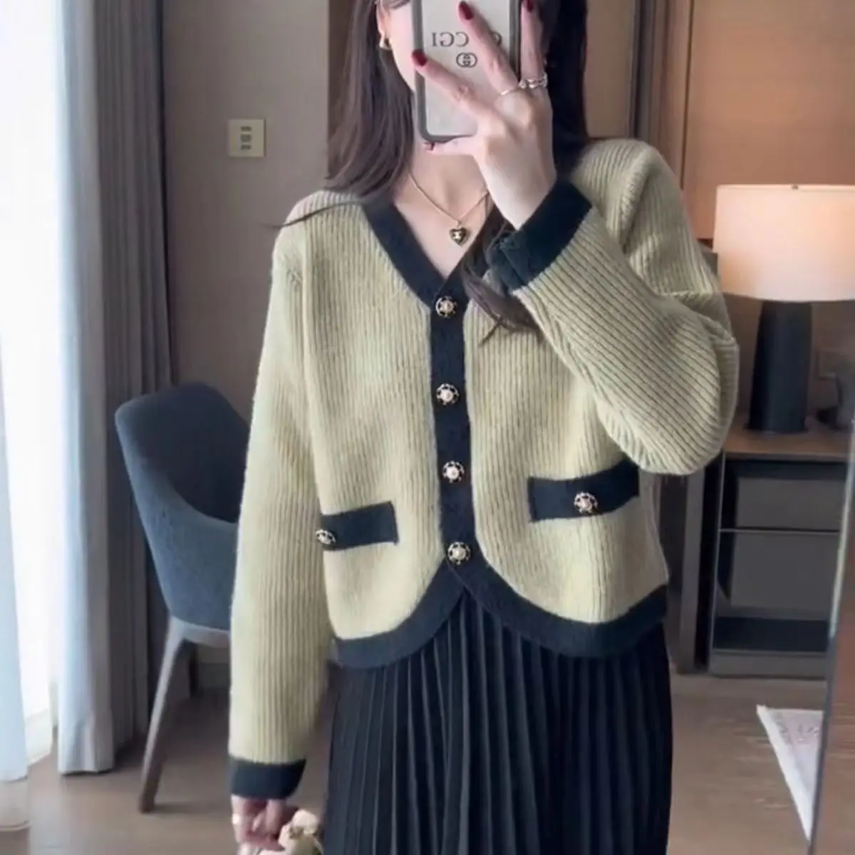 

Thickened Short Coats Women's Knitted Single Breasted Cardigan for Women Sweater Woman Coats Woman Winter Free Shipping T467