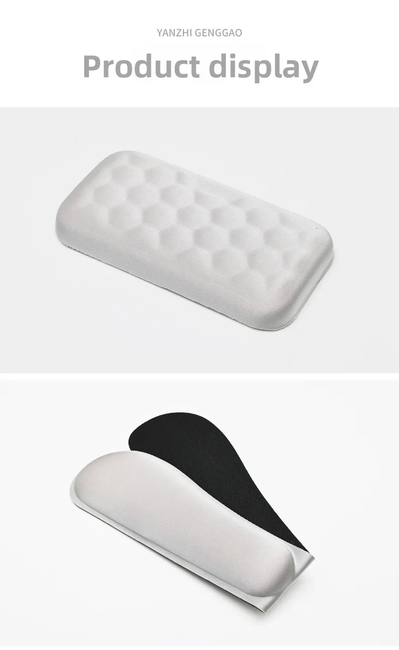 Faltbares Memory-Schaum-Handgelenkauflage-Set, Tastaturauflage, ergonomische Unterstützung für Büro und Gaming, kompakt, Grau – Detail 8