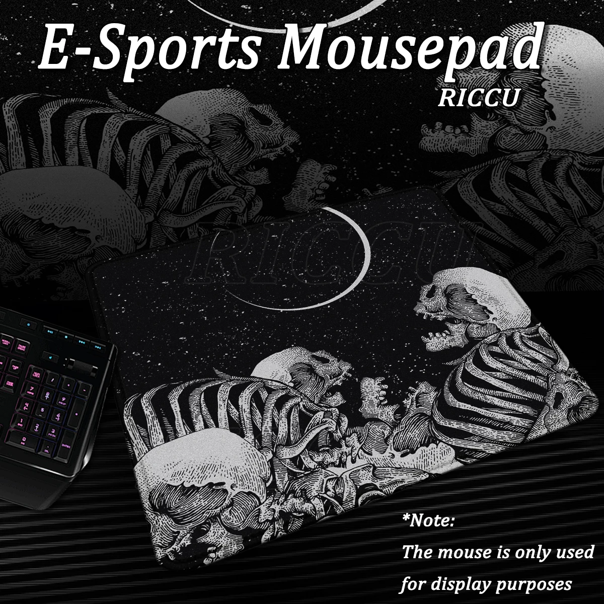 

Dark Horror Skull Mousepad Small Gaming Mouse Pad LockEdge Computer Keyboard Tablepad Office Black Desk Mat PC Cabinet Playpad