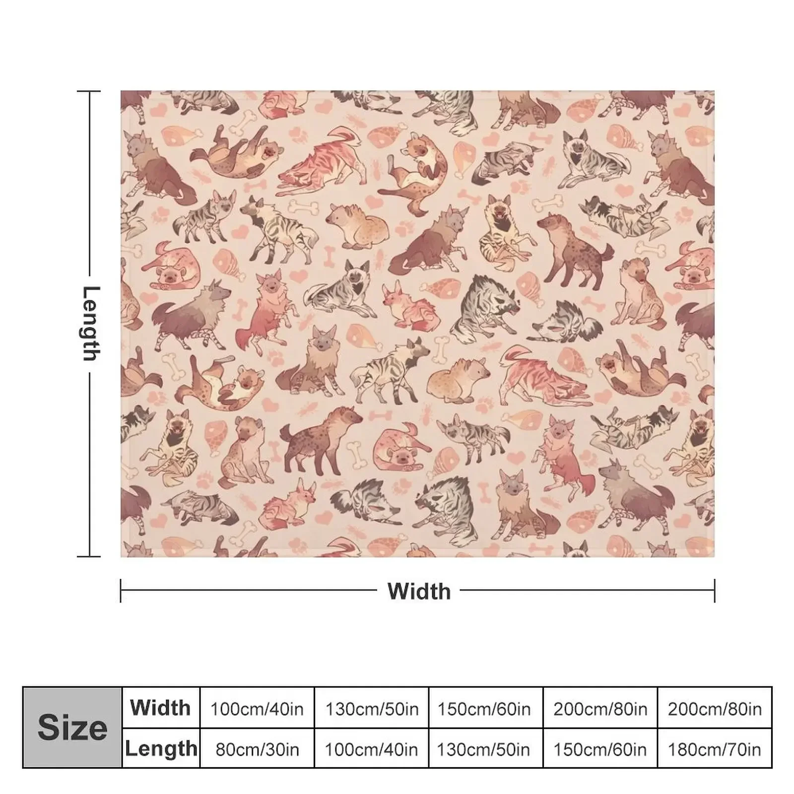 Hyennes en orange crème, couverture polaire de voyage