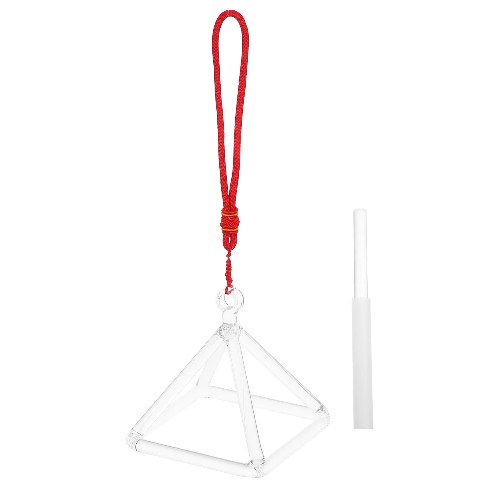 4 Inch Crystal Singing Pyramid and Bowl Set with Mallet for Sound Therapy Meditation Music Therapy Home Studio Quartz Percussion