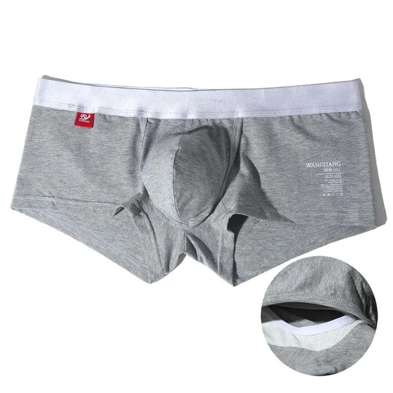 Open Front Underwear Men Cotton Sexy Men\'s Boxer Shorts Panties Breathable Pouch Bulge Underpants Male