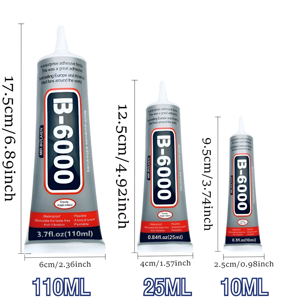 1PC 10/25/110ML B6000 Adhesive Glue for Phone Repair B-6000 Liquid Glue Multi-purpose Super Glue With Precision Applicator Tip image 6