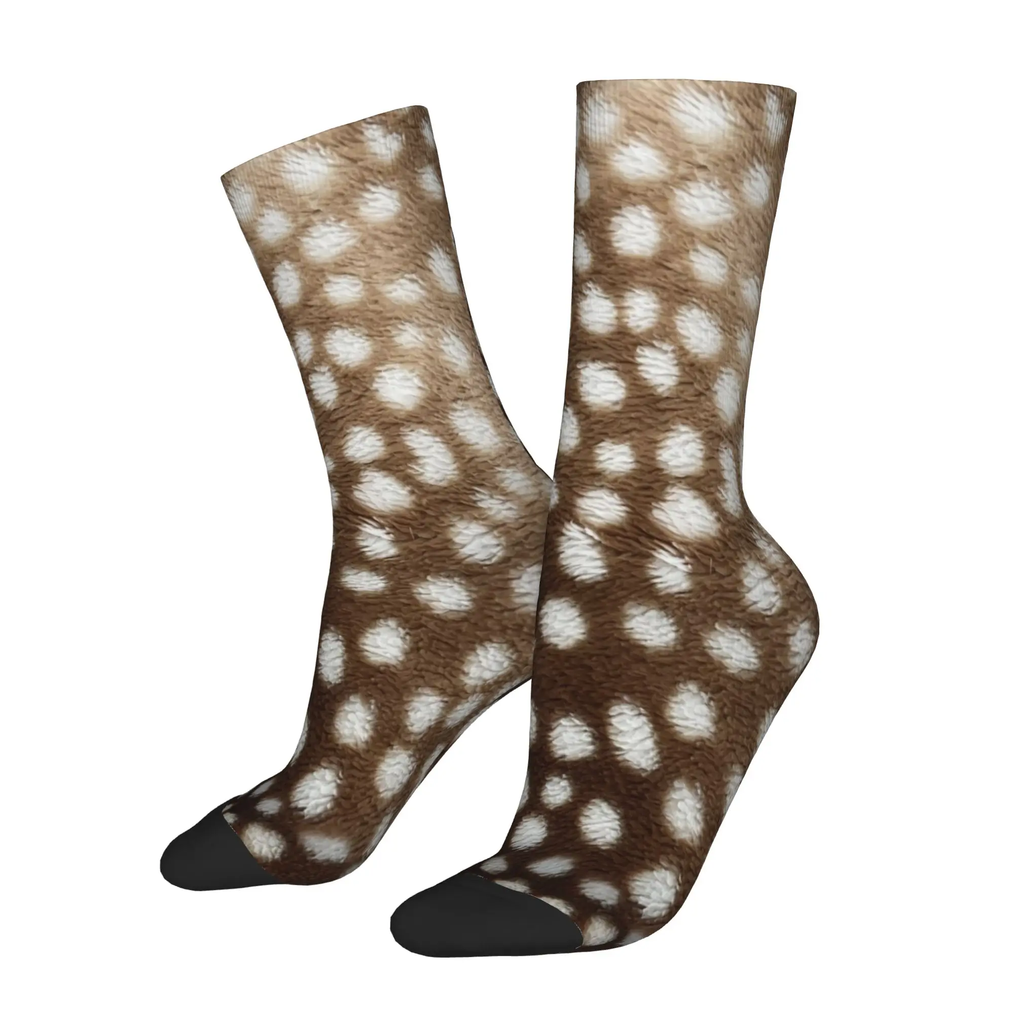 Brown Base Light Antelope Spot Merch Men Women Socks Cozy  Skateboard Crew Socks Cute Gift Idea