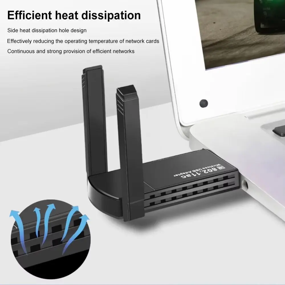 การ์ดเครือข่ายไร้สาย 1300M เสาอากาศดูอัลแบนด์ PCIE WiFi อะแดปเตอร์หมุนไดฟ์ฟรีอะแดปเตอร์ USB Wifi สำหรับคอมพิวเตอร์/โทรศัพท์/แท็บเล็ต
