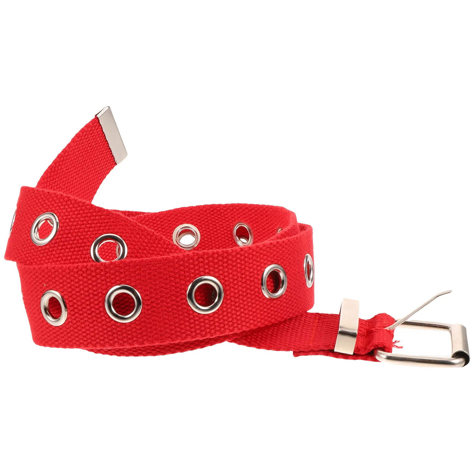 

1Pcs Canvas Waist Belt for Women Hollow Out Breathable Sturdy Adjustable Waistband for Dress Skirt Red Hollow Waist Belt