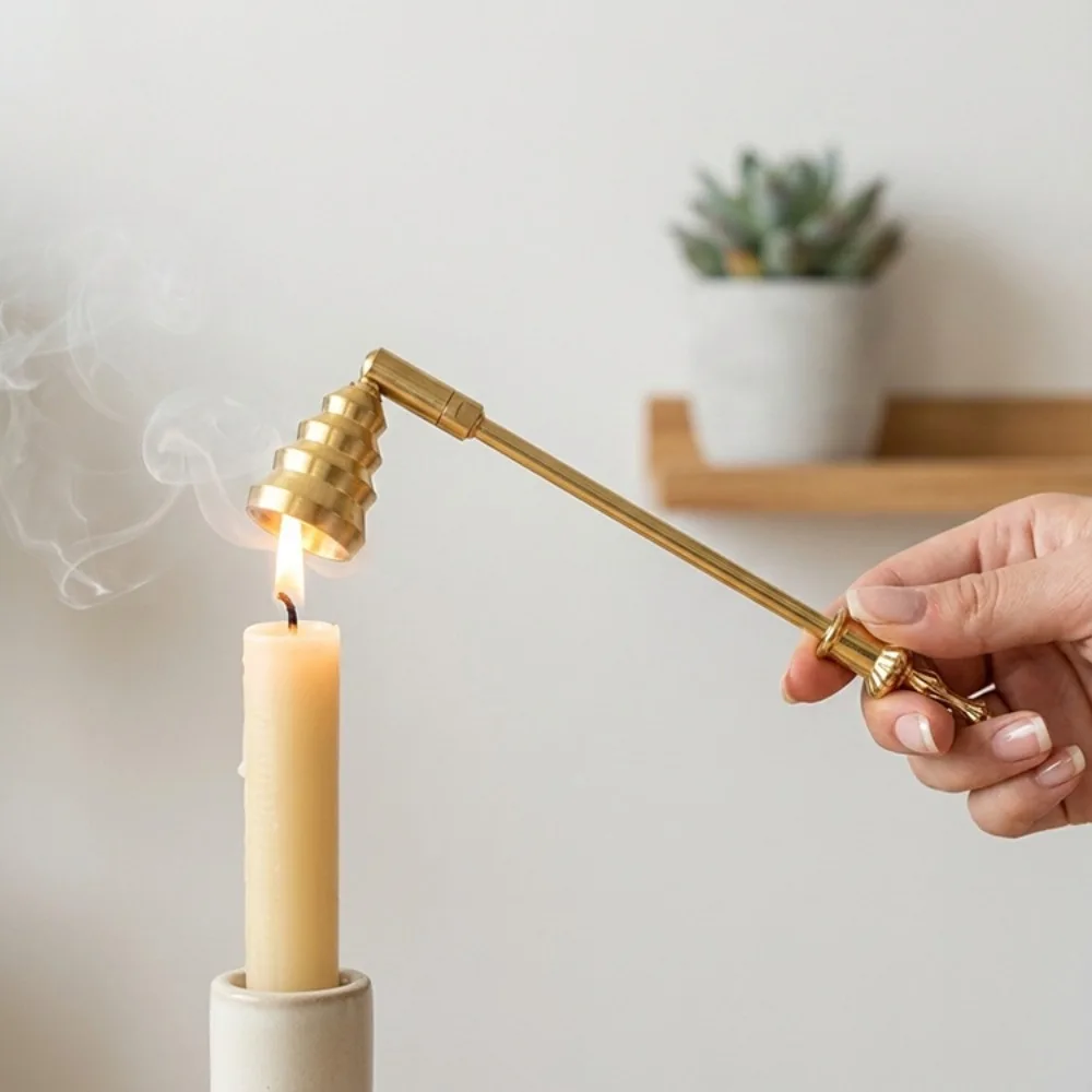 New Bell Shaped Candle Blower Elegant Long Handle Candle Extinguisher Handicraft Flame Snuffer Home Decor