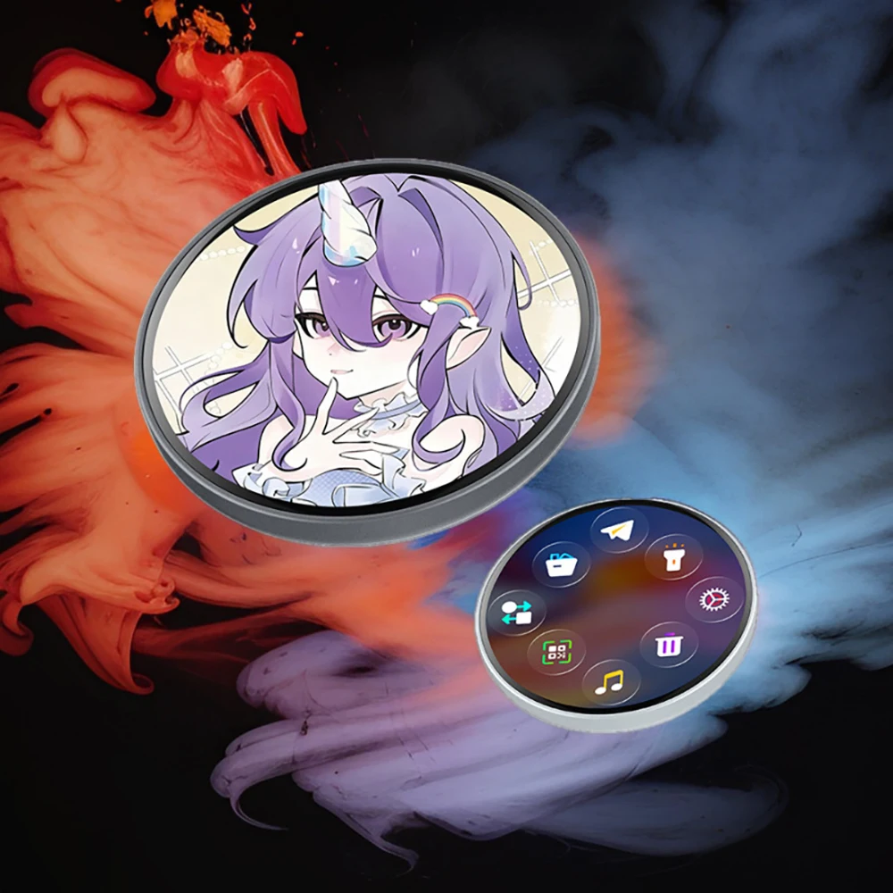 L8 شارة إلكترونية شاشة عرض LED زر شاشة قابلة للمس بلوتوث توصيل شارة التطبيق لمحبي أوتاكو هدايا أبيض رمادي #4