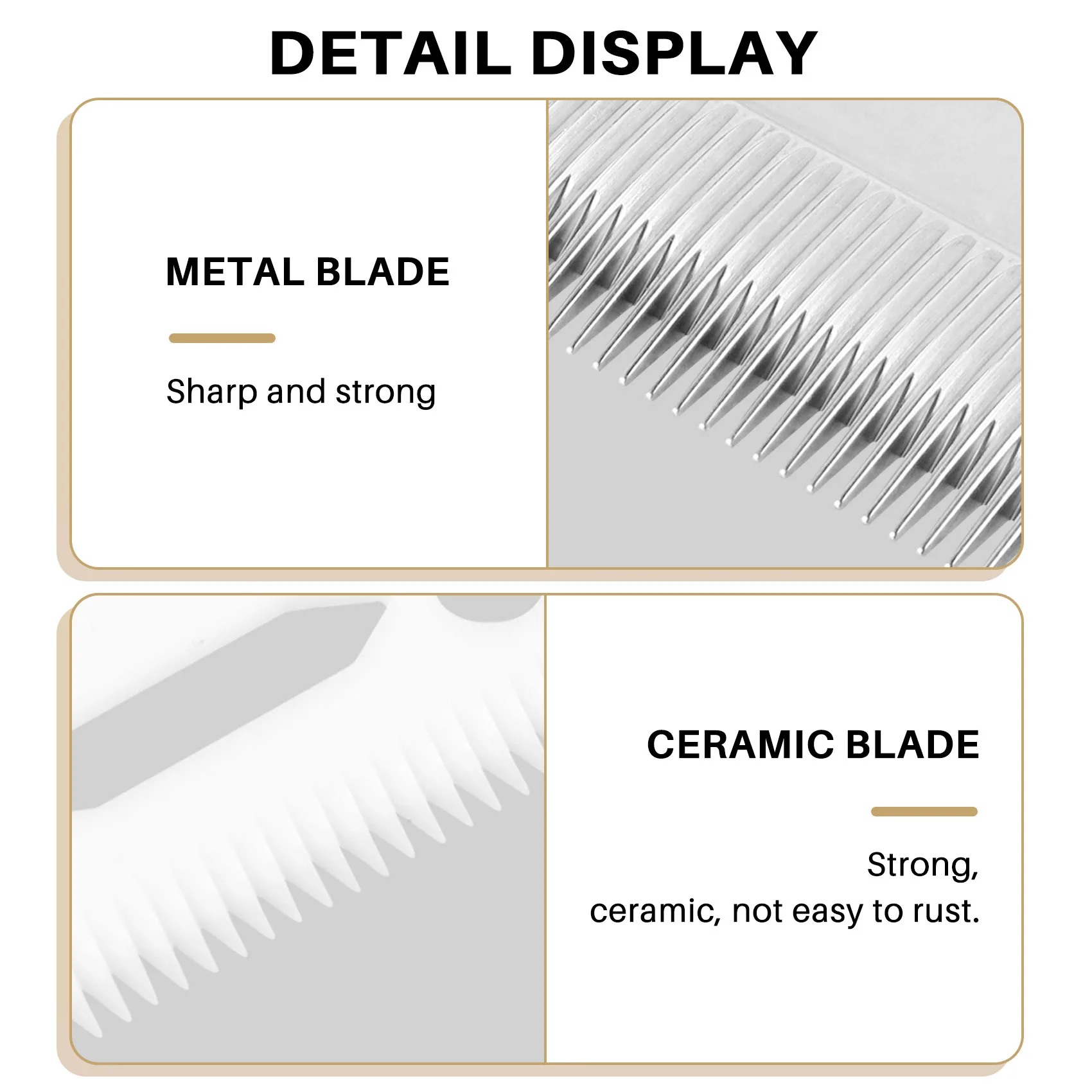 2Pc Hair Beard Replace Ceramic Blade Cutter Metal Bottom for Shear Clipper