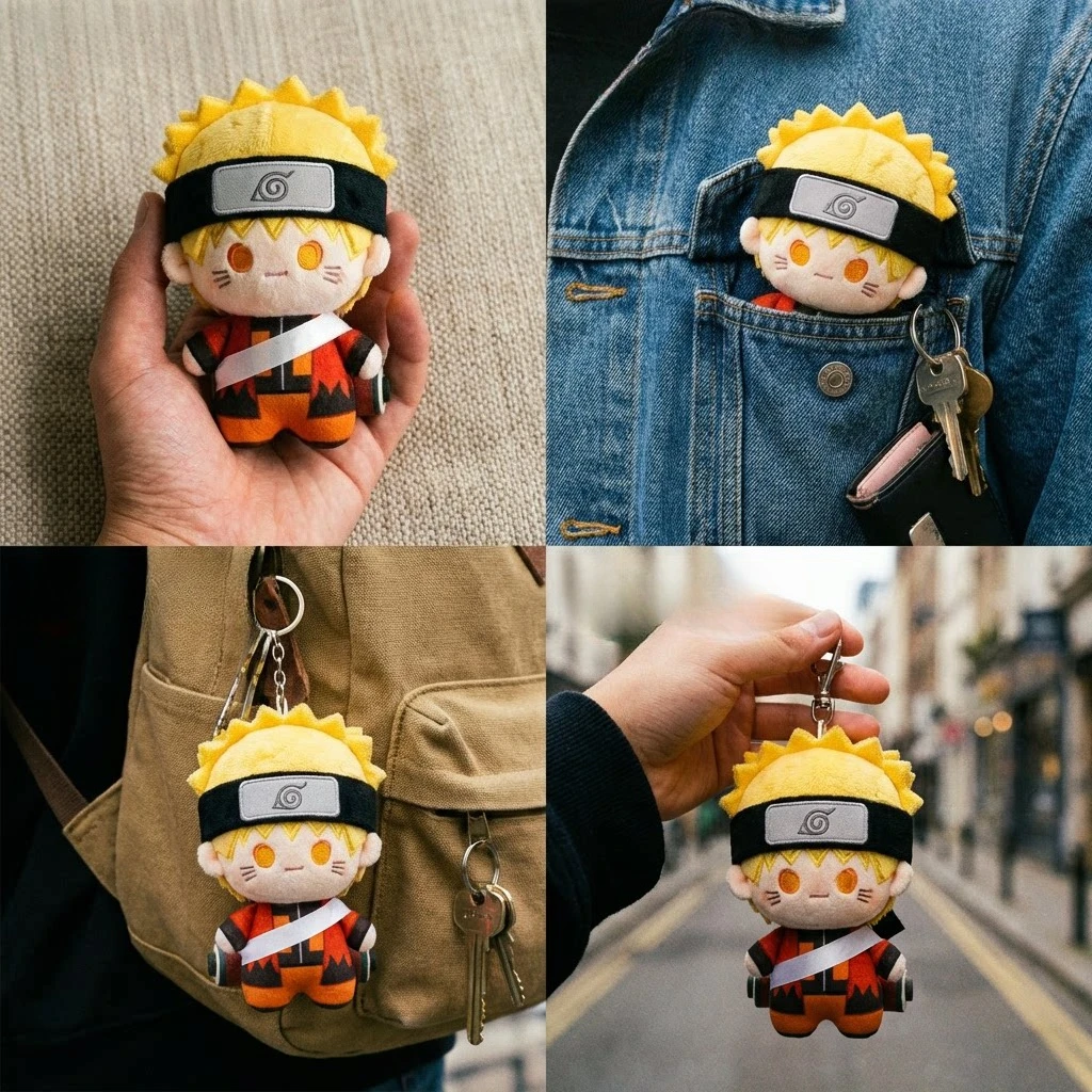 

Naruto Sakura Sasuke Kakashi Hinata Plush Action Figure Pendant Keychain Trendy Ornament Doll Cute Birthday Gift for Girlfriend