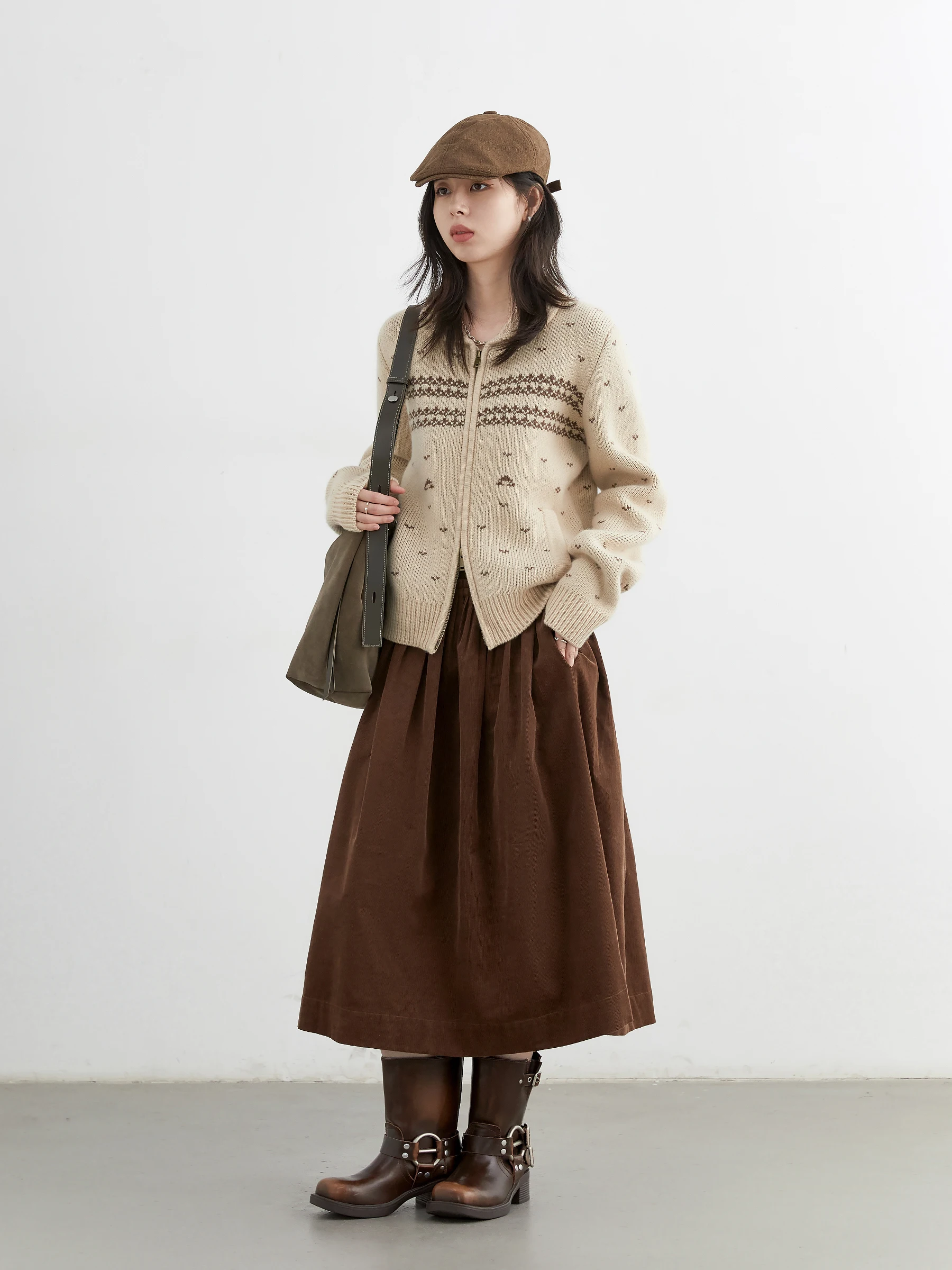 CHIC VEN Mode Frauen Pullover O Hals Dünne Beiläufige Vintage Jacquard Weibliche Strickjacke Warme Jumper Herbst Winter 2025,