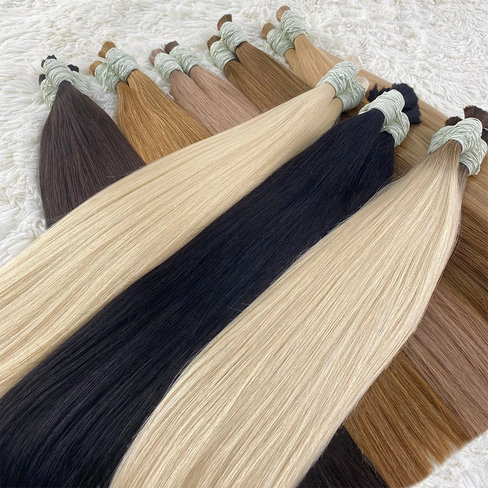 Venta al por mayor de cabello humano crudo de alta calidad, proveedor de fábrica, cabello Remy con cutícula alineada, personalizable 6
