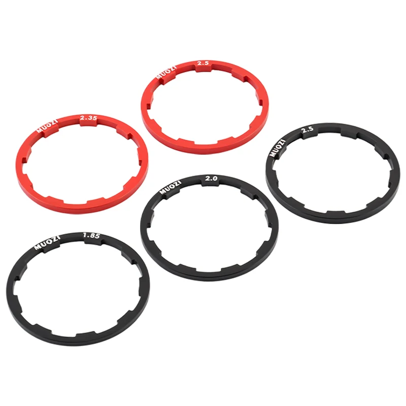 MUQZI MTB Road Bike Hub Washer 1mm 1.5mm 1.85mm 2mm 2.18mm 2.35mm 2.5mm Gasket For 7 8 9 10 11 12 Speed Cassette Flywheel Spacer