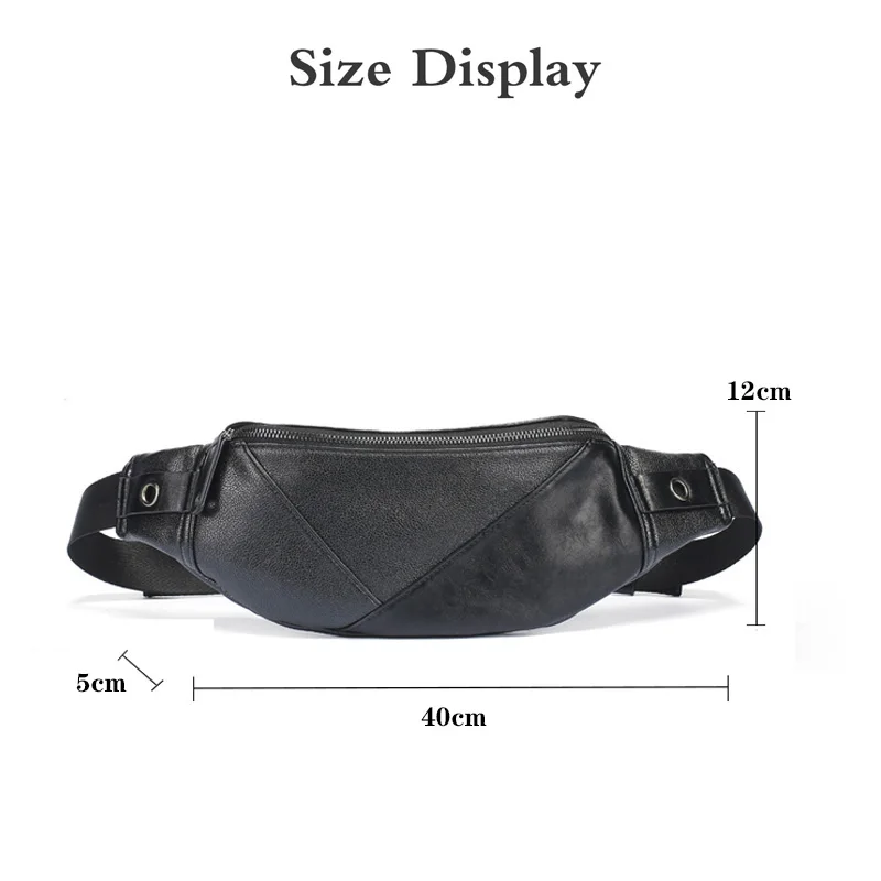 New Waist Pack Fashion Luxury Waist Bag  Locomotive Style Men Chest Pack Fanny Pack High Quality Leather Hip Package Banana Bags