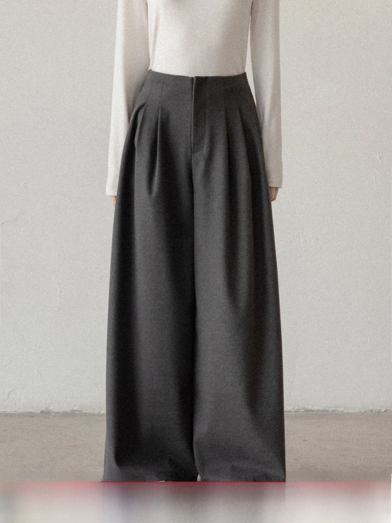 

Повседневные женские брюки с высокой талией, прямые, свободного кроя, модные, на все сезоны, осенне-зимние, широкие брюки