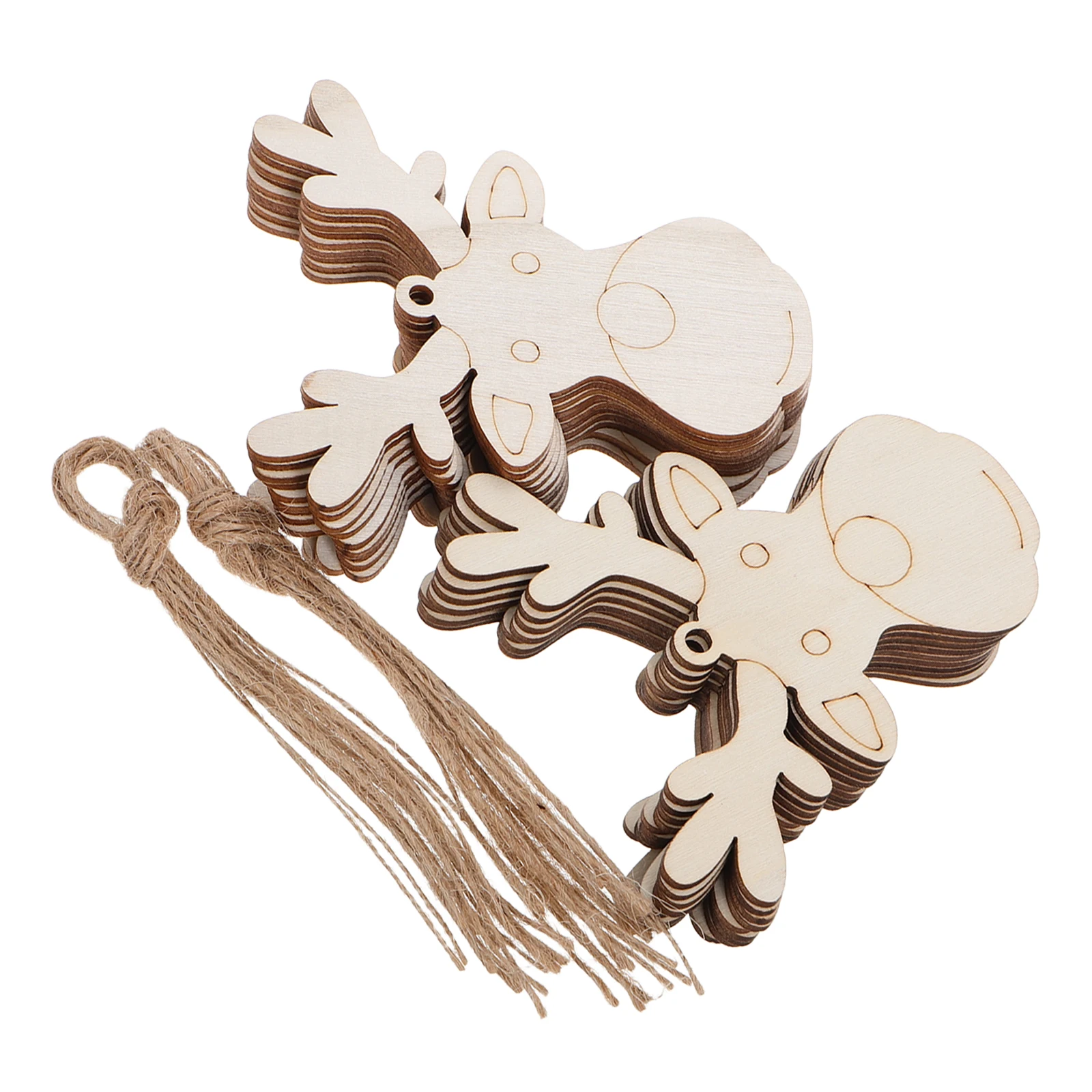 

20pcs Christmas Pendants Pendant Christmas Ornaments Diy Craft Hanging Decor Reindeer Tree Sewing Accessories Wood Art