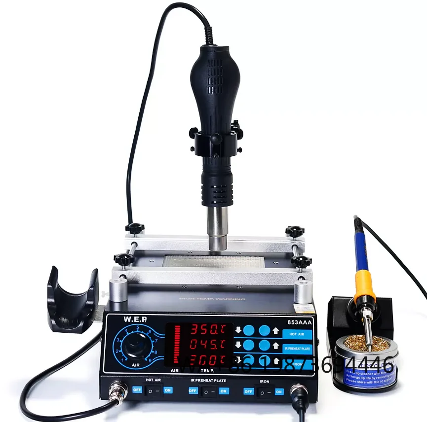 WEP 853AAA 3-in-1 Digital SMD Soldering Equipment, Preheat BGA Rework Station