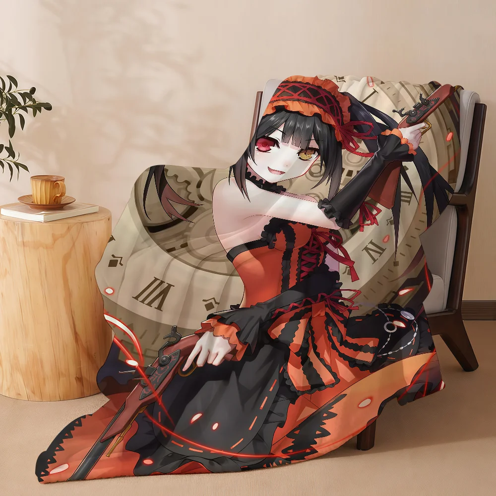 Tokisaki Kurumi Blanket Soft Warm And Thick Perfect For Bedroom Living Room Bed Sofa Camping Picnic Office Gift