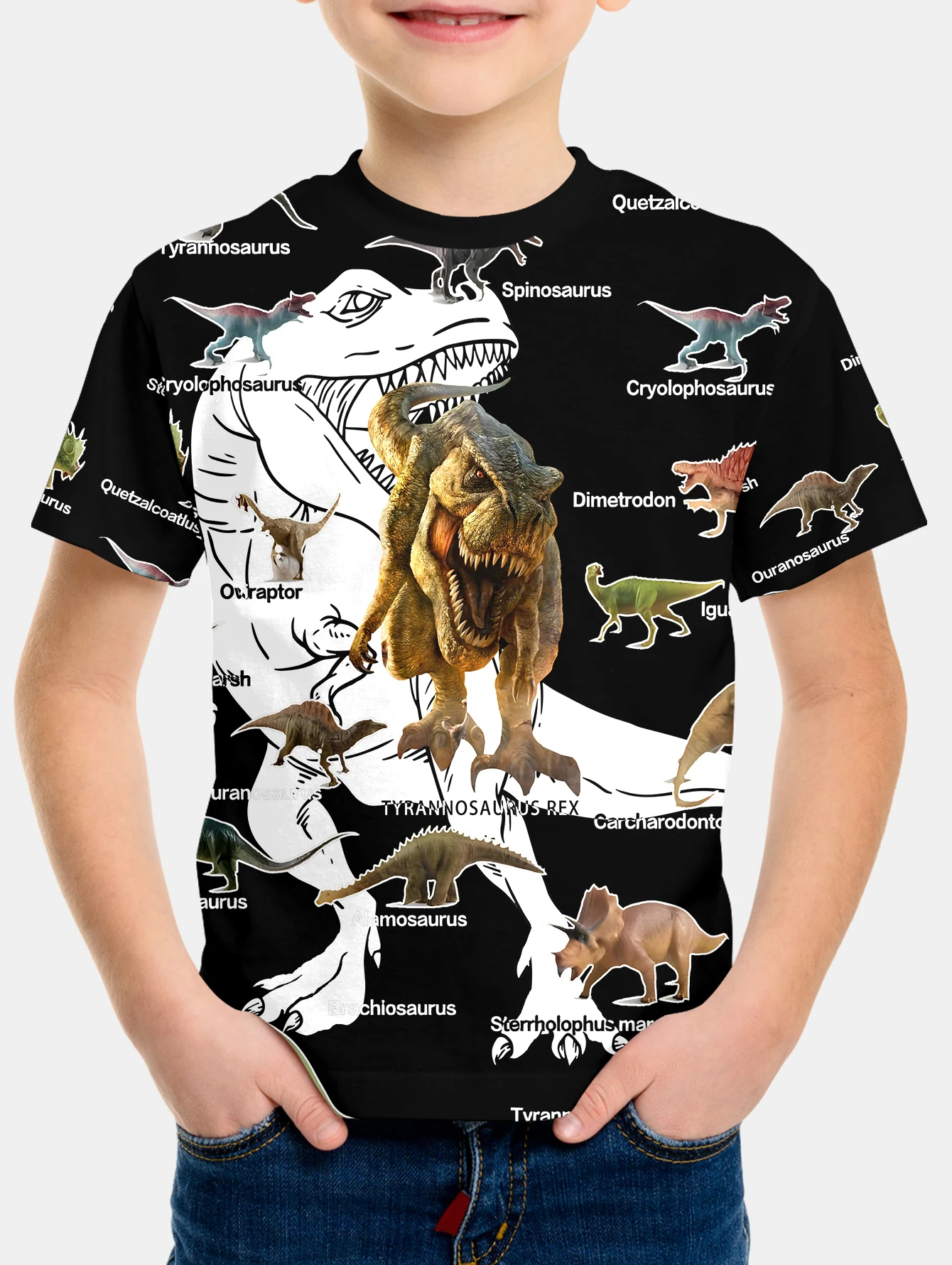 Dziecięca koszulka chłopięca Cool Jurassic World Dinosaur T Shirt Boy Ubrania Letnie koszulki z krótkim rękawem Odzież dziecięca Dziewczyny Topy