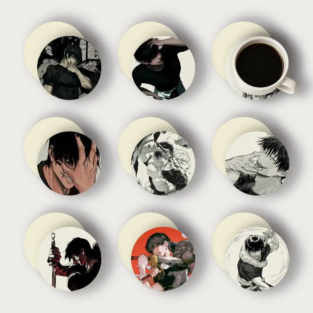 Anime T-Toji F-Fushiguro 2D Wooden Coasters Heat Resistant Non-Slip Holiday Birthday Gift Durable