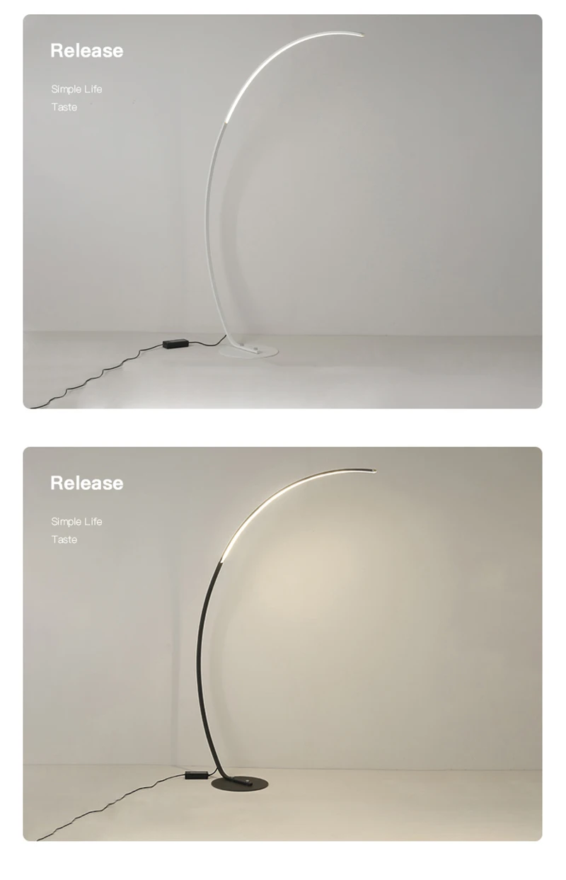 Nordic LED Corner Floor Lamp Simple Black White Floor Light For Dining Room Living Room Bedroom Study Home Decor Stand Light