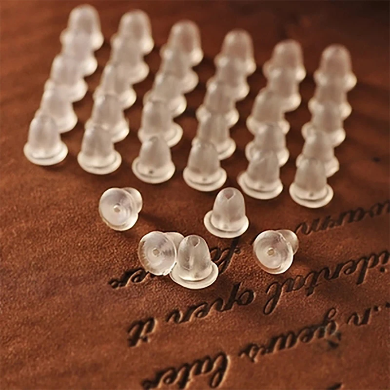 /lot Ear Ring Plugs Soft Silicone Rubber Anti-off Earring Stoppers Body For Making Jewelry Findings Accessories