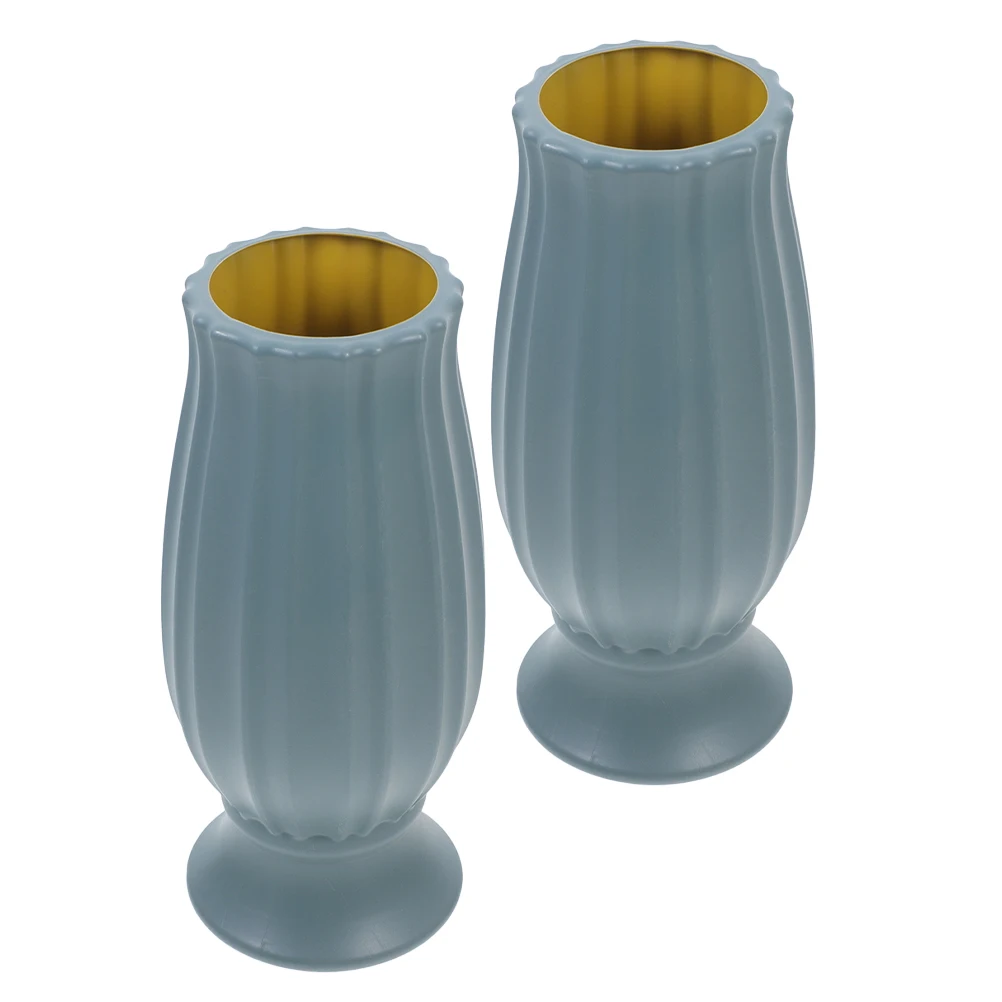 

2Pcs Memorial Cemetery Vase Elegant Design for Gravesite Floral Tribute Headstone Flowers Holder Floral Vase