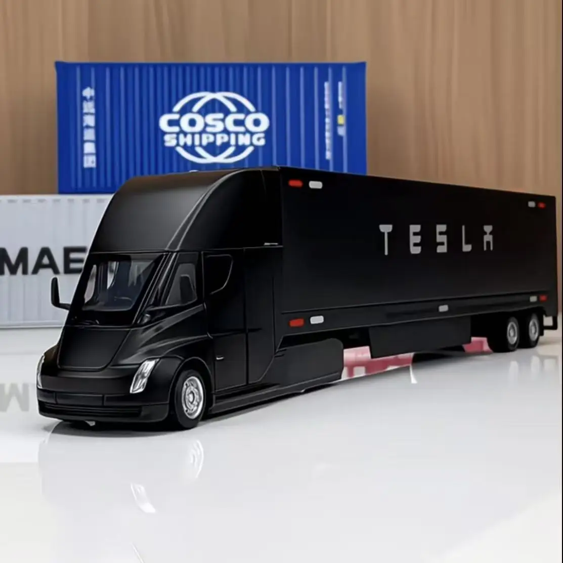 Camión de Transporte de Contenedores Extendido de Doble Piso Estilo Águila 1:32 con Puertas Abatibles, Luces, Sonido, Función de Retroceso y Alta Textura - Juguete Decorativo