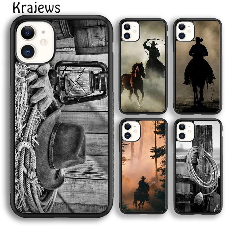 Krajews Extreme Sport Rodeo Cowboy Lasso Soft Phone Case For iPhone 16 15 SE2020 14 6 7 8 plus 11 12 13 pro max coque Fundas