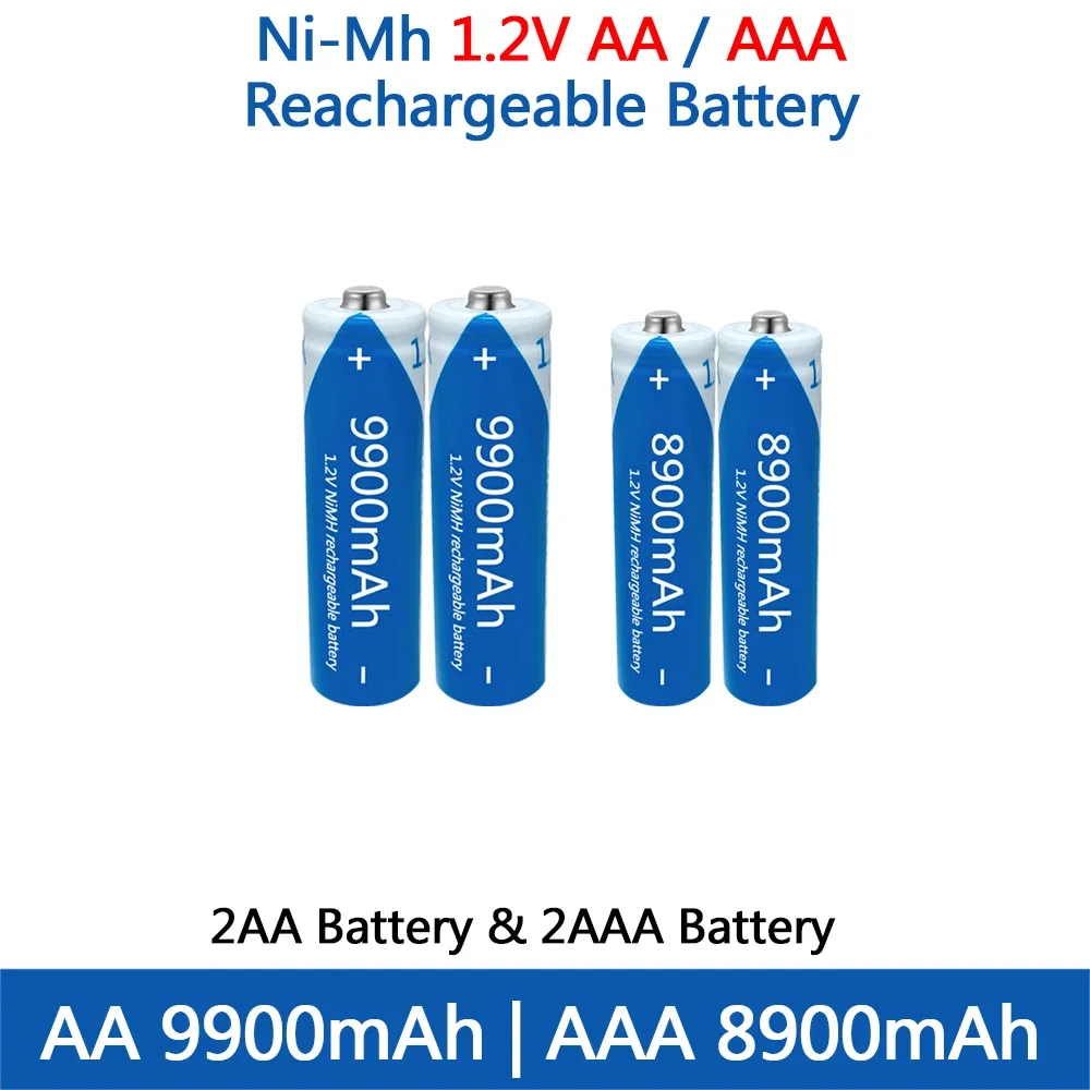 2024 nowy akumulator AA AAA 1,2 V bateria NIMH o dużej pojemności 9900 mAh akumulator do zabawek mysz zdalnie sterowana